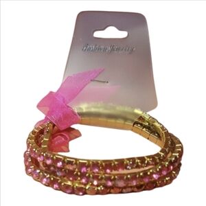 Pink Rhinestone Stretch Bracelets, Set Of 3 NEW